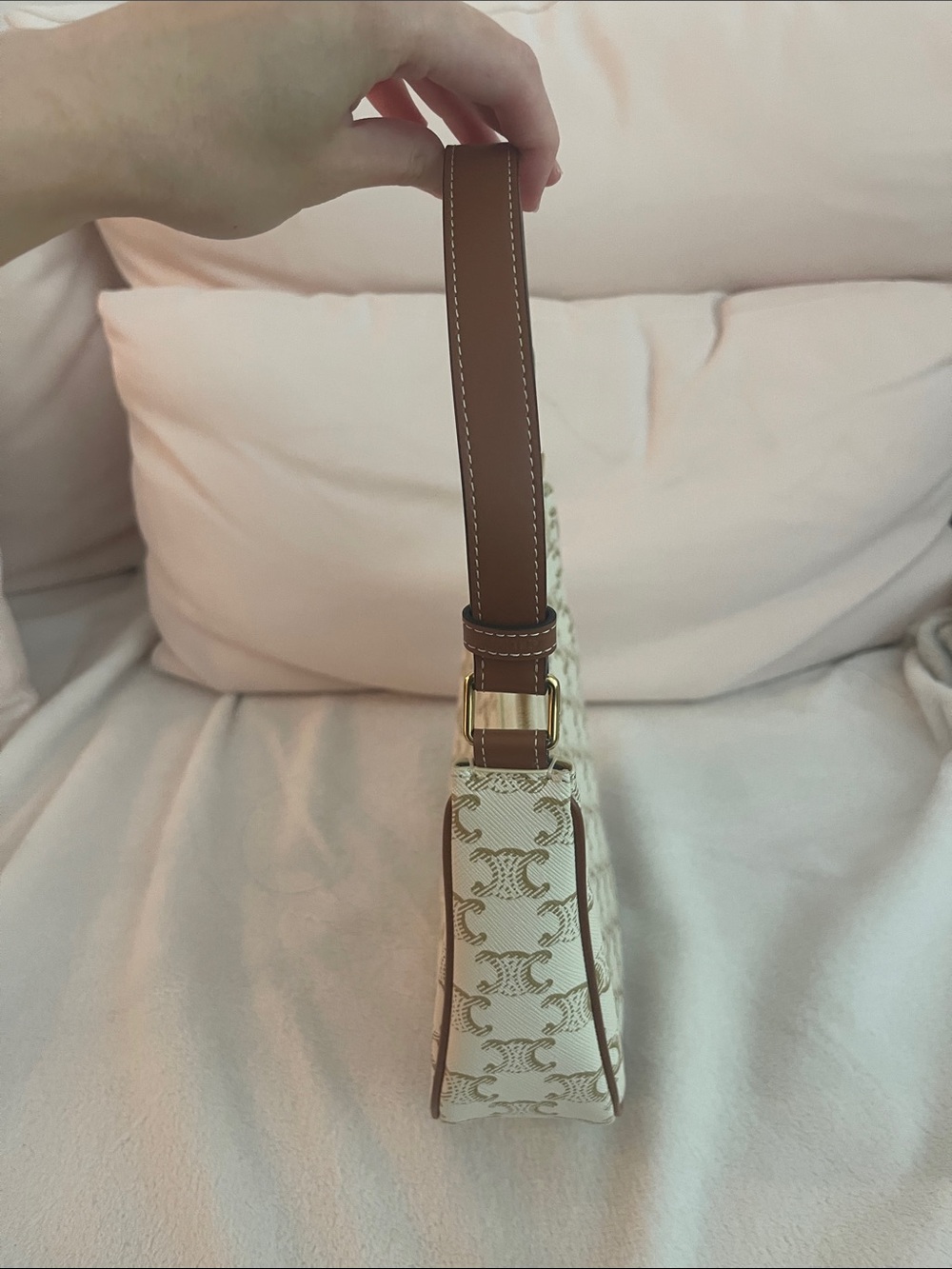 Celine Ava in Triomphe Canvas and Calfskin - Picture 3 of 7